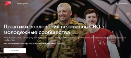 Открыт прием заявок на Всероссийский отбор лучших практик вовлечения ветеранов СВО в молодёжные сообщества