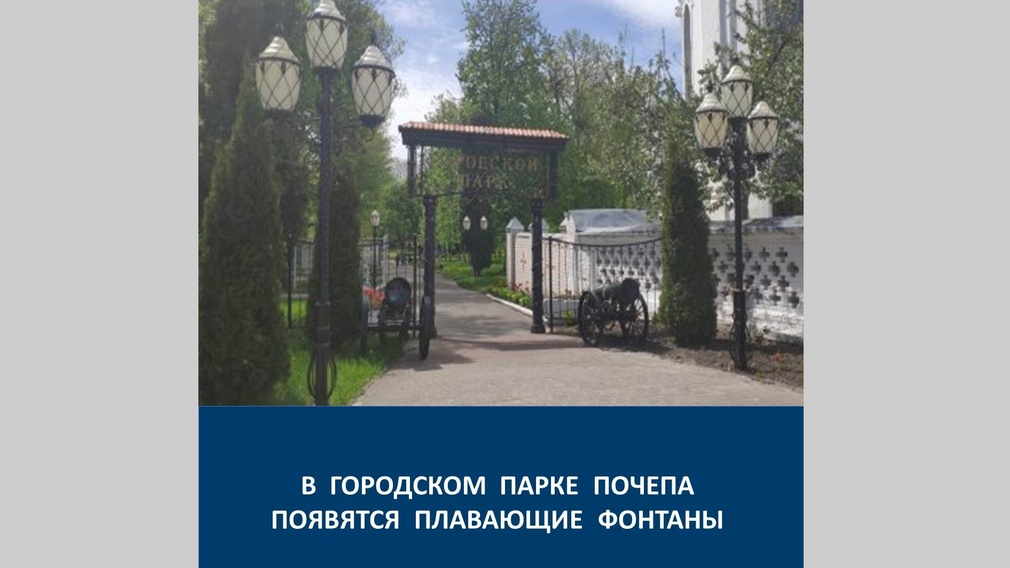 В городском парке Почепа Брянской области установят 2 плавающих фонтана с подсветкой