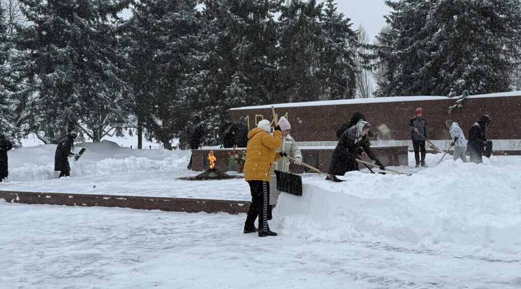 Брянский «Снежный десант» помогает убирать снег